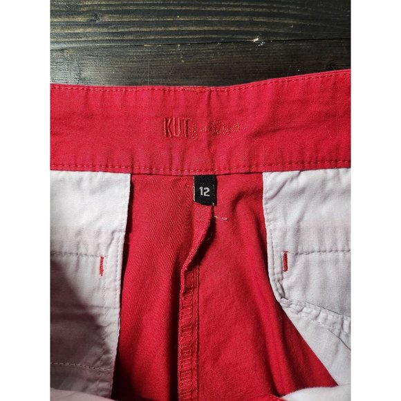 Kut from the Kloth Womens Red Casual Capri Pants Sz 12‎ (small flaw on inseam) - Picture 4 of 7